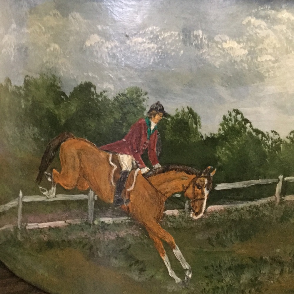 Vintage Folk Art box had painted signed by artist DL, Frenchtown, NJ early 80s. - Picture 7 of 16
